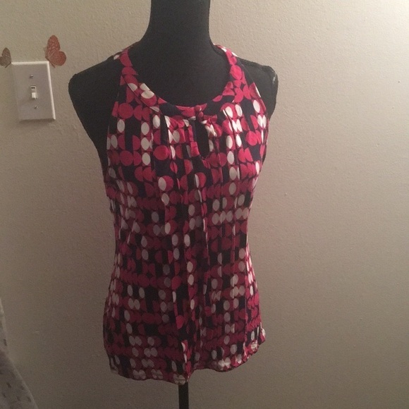 Banana Republic Tops - Banana Republic women’s polka dot pink, black and white ribbed blouse​​